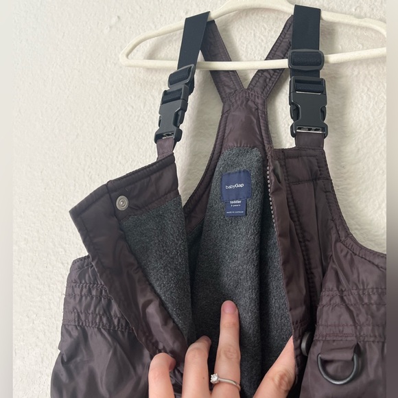 Gap Baby Insulated Snow Suit Overalls Buckle Stretch Straps Fleece Lined 3T - Picture 2 of 9